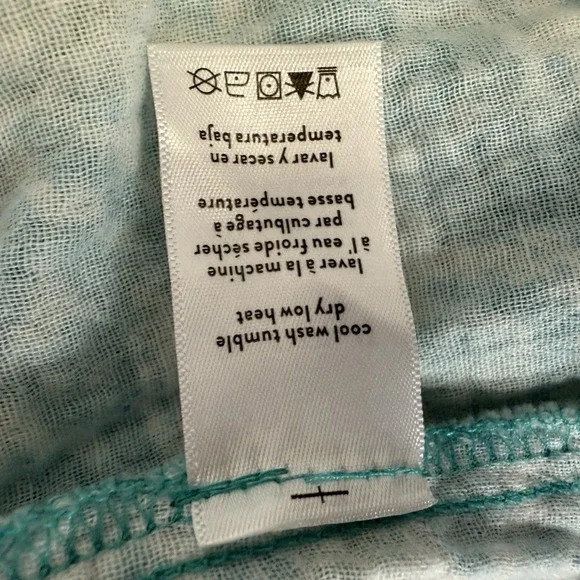 Rip Skirt Hawaii Travel Long Midi Dress Size XL Al Mare Cotton Gauze Roll Sleeve - Picture 10 of 10